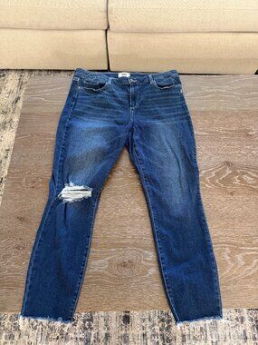Womens Paige dark denim jeans verdugo skinny straight leg pants size 34